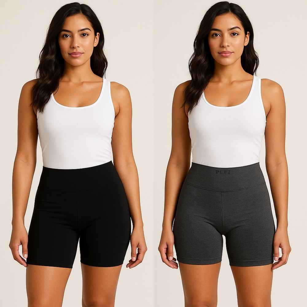 Women’s FLEX Seamless High-Waist Shapewear Shorts Black & Gray Bundle Size M/L